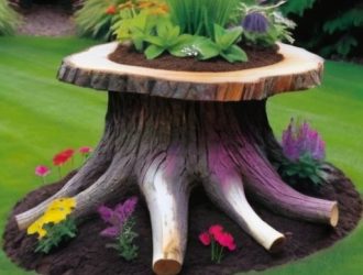 Старые пни в саду: как превратить их в уникальные арт-объекты и цветущие оазисы