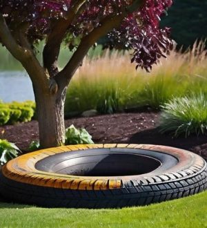 Старые шины на даче: Как превратить мусор в полезные и красивые элементы ландшафта
