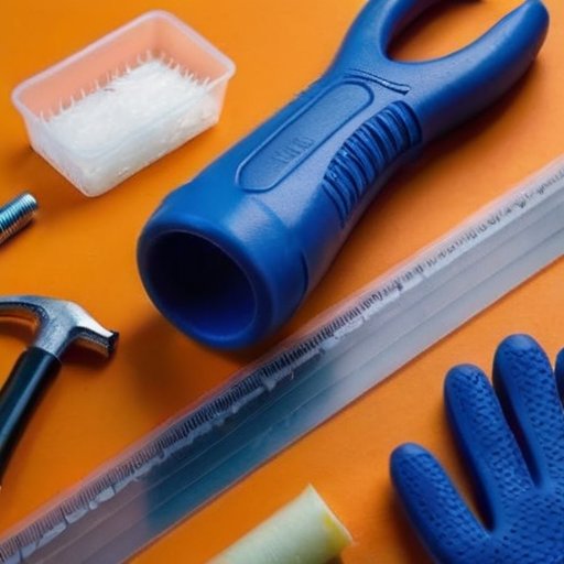 Организованное рабочее место с клеевым пистолетом и средствами безопасности.