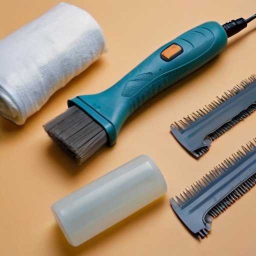 Чистое рабочее место для удаления жидких гвоздей с необходимыми инструментами.