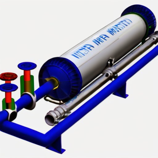 Система обратного осмоса с мембраной, фильтрацией воды и компонентами.