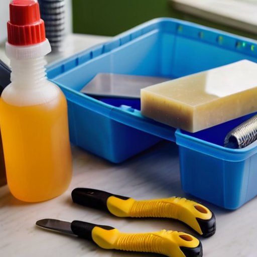 Чистое и организованное рабочее пространство для удаления жидких гвоздей с пластика.