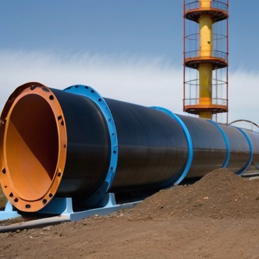 Сравнительные газопроводы: подземный с почвой и растительностью, и надземный с металлическими трубами на опорах.