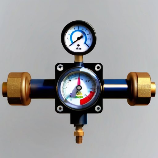Регулятор газа с баллоном, манометрами и клапанами на фоне мастерской.