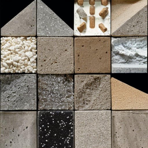 Срез цементной структуры с обозначениями ключевых компонентов и визуализацией процессов гидратации и химических реакций.