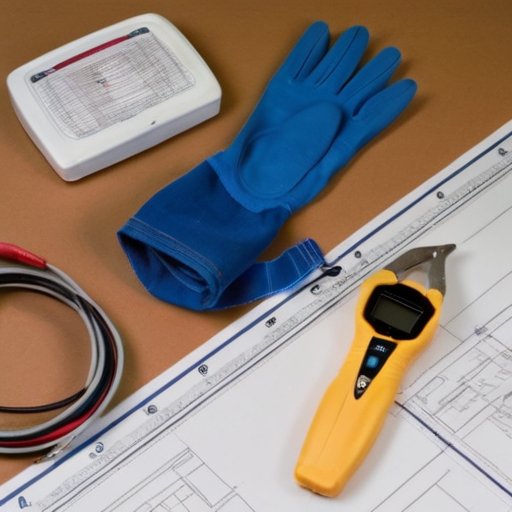 Упорядоченное рабочее место для резки электрического отопительного кабеля.