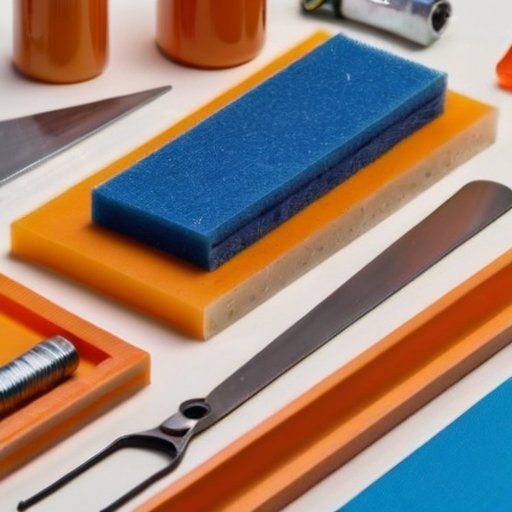 Чистый верстак с инструментами для склеивания пенопласта с металлом.