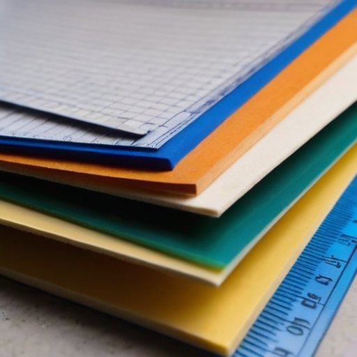 Строительная площадка: свежезаделанная стенка с уровнем и линейкой, рядом с блокнотом и образцами цветов.