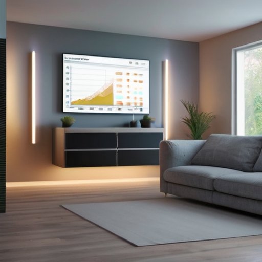 Современный интерьер дома с энергоэффективными приборами и уютной атмосферой.