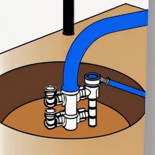 Организованное рабочее место для сантехнических работ с инструментами и диаграммой.