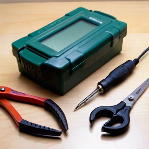 Рабочий стол с инструментами для соединения проводов: паяльник, кусачки, соединители, мультиметр и аккуратно уложенные провода.