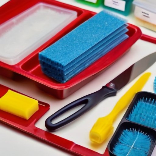 Чистое и организованное рабочее пространство для удаления жидких гвоздей с пластиковых панелей.