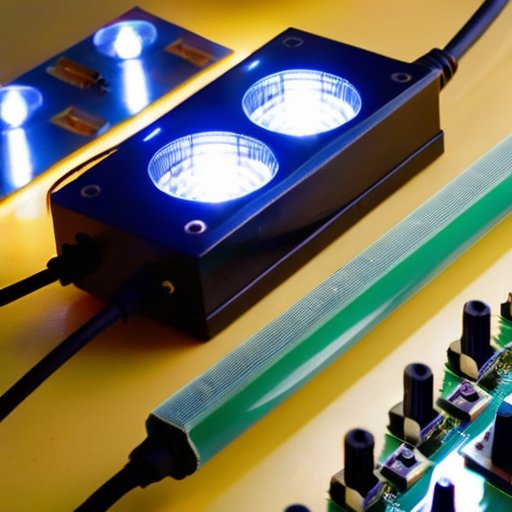 Близкий план разобранного светильника LED с внутренними компонентами и инструментами для обслуживания.