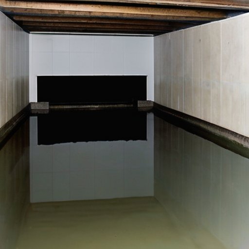 Подвал с последствиями затопления: лужи воды, влажные стены с плесенью, трещины в фундаменте, дренажная система и современные гидроизоляционные материалы.