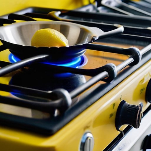 Загрязненные горелки газовой плиты с инструментами для чистки.