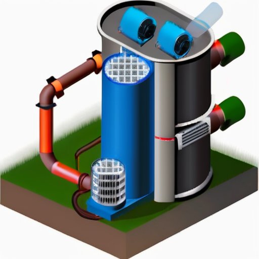 Чистый косвенный котел с видимыми компонентами, инструменты для обслуживания рядом.