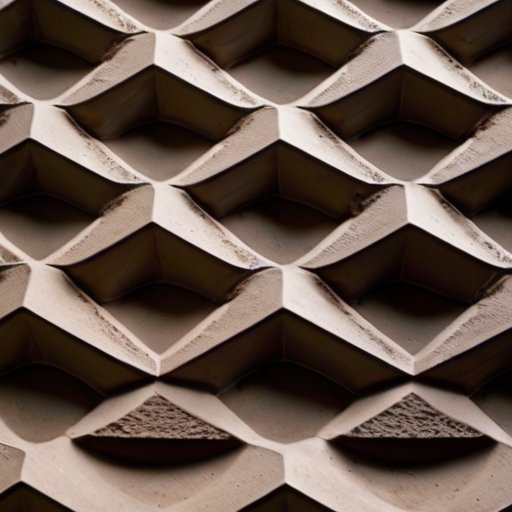 Текстурированная поверхность легкого пористого глиняного агрегата в коричневых и бежевых оттенках, с элементами, символизирующими строительство.