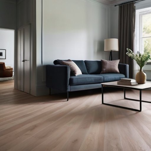 Современная уютная комната с теплым полом, стильной мебелью и минималистичным декором.