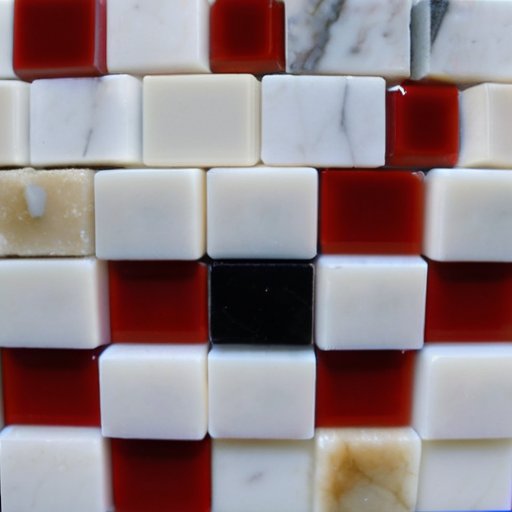 Рабочее пространство с мрамором: аккуратно расположенные куски мрамора, инструменты для подготовки поверхностей, клеи в маркированных контейнерах и пошаговая инструкция по склеиванию.