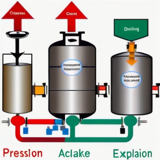 Схема расширительного бака в системе отопления с указанием мембраны, манометра и клапанов.