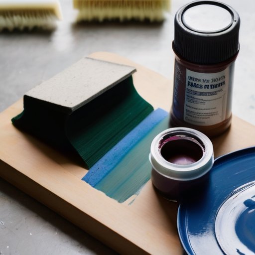 Организованное рабочее пространство для подготовки к покраске.