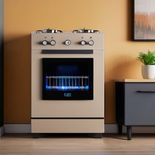 Газовый котел с цифровой панелью управления и инструментами на фоне уютного дома.