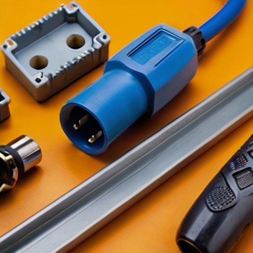 Организованное рабочее пространство для электромонтажа с инструментами и материалами.