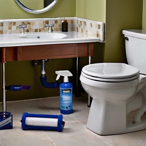 Сцена установки туалета: чистое пространство, новый туалет, инструменты и четкие отметки на полу.