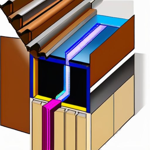 Схема среза коаксиального дымохода через деревянную стену с обозначением компонентов, утеплителей и методов герметизации для обеспечения пожарной безопасности.