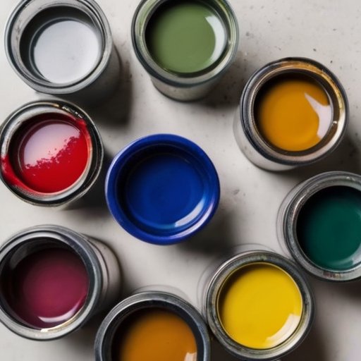 Организованное рабочее пространство для смешивания красок.