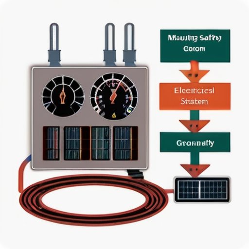 Схема системы заземления с заземляющим стержнем и проводами, подчеркивающая безопасность и эффективность.