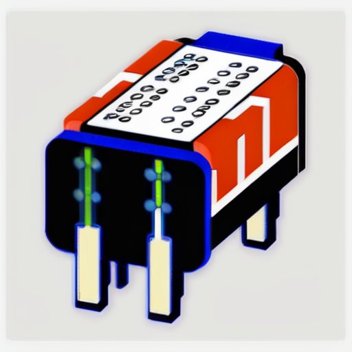 Схема теплового реле с компонентами и электрическим потоком.