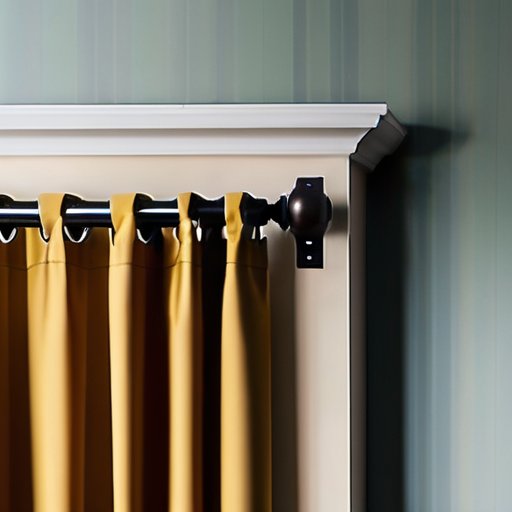 Уютный уголок гостиной с элегантными занавесками и инструментами для установки.