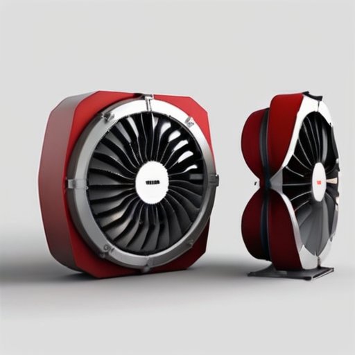 Сравнение радиального и осевого вентилятора с подписями и промышленным фоном.