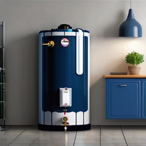 Нагреватель воды с акцентом на магниевый анод, окруженный бактериями и химическими реакциями, иллюстрирующий неприятные запахи в горячей воде.