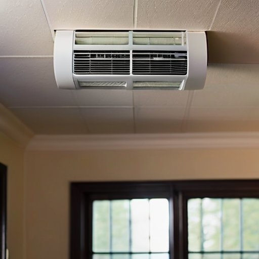 Чистая вентиляционная система дома с прозрачными воздуховодами и гигрометром, на фоне уютного интерьера.